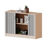 Schrank mit Rollo, 2 OH, Querrolladen, abschließbar, B/H/T 120x82x60cm 